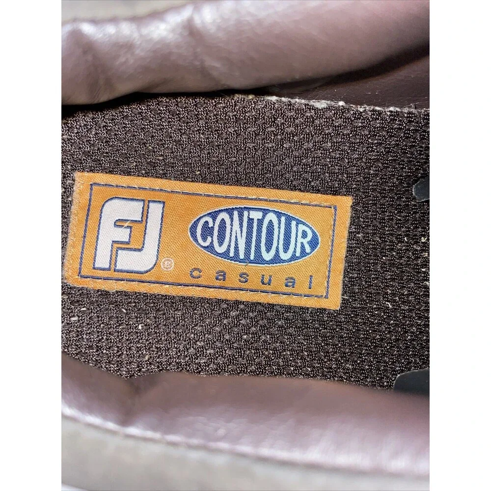 Footjoy Golf Sneaker Mens Size 8.5 M Brown Leather Lace Up Small Plastic Cleats